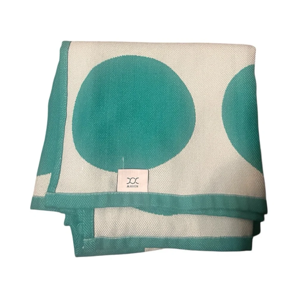 Maven Throw Blanket Mint Green Polka Dots Two Tone 47 X49 Mod Style